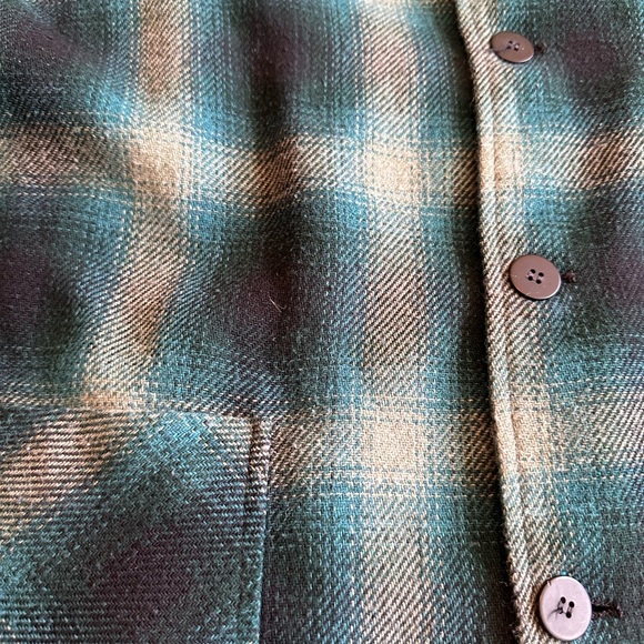 Vintage wool TFW Jacket green ombré men’s large - Picture 2 of 4